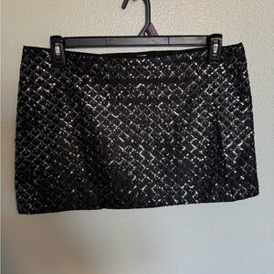 H&M Black Sequin Embellished Mini Skirt